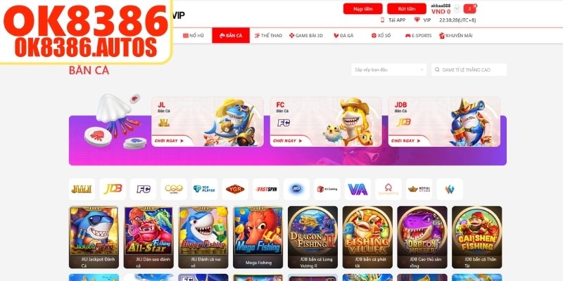 Góc nhìn tổng quan về sảnh bắn cá OK8386