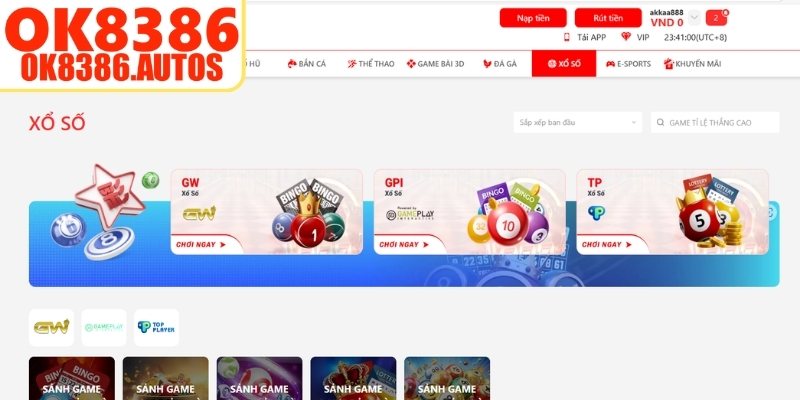 Khái quát thông tin chung về sảnh xổ số OK8386