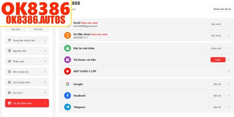 Những điều kiện để rút tiền Ok8386 diễn ra thuận lợi